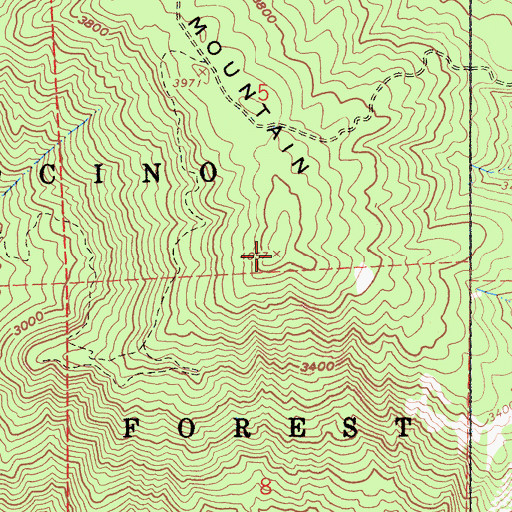 Topographic Map of Pine Mountain, CA