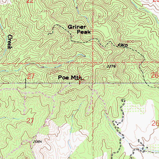 Topographic Map of Poe Mountain, CA