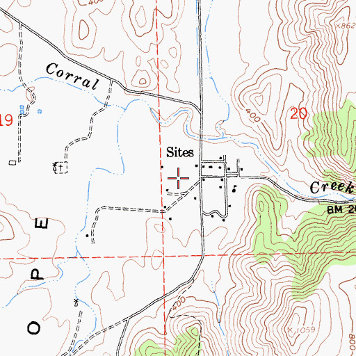 Topographic Map of Sites, CA