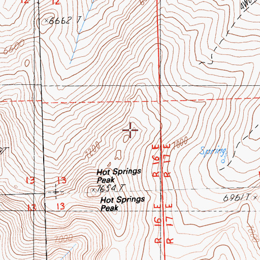 Topographic Map of Skedaddle Mountains, CA