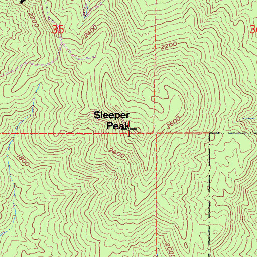 Topographic Map of Sleeper Peak, CA