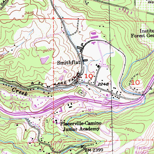 Topographic Map of Smithflat, CA