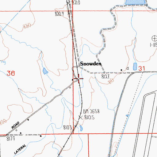 Topographic Map of Snowden, CA