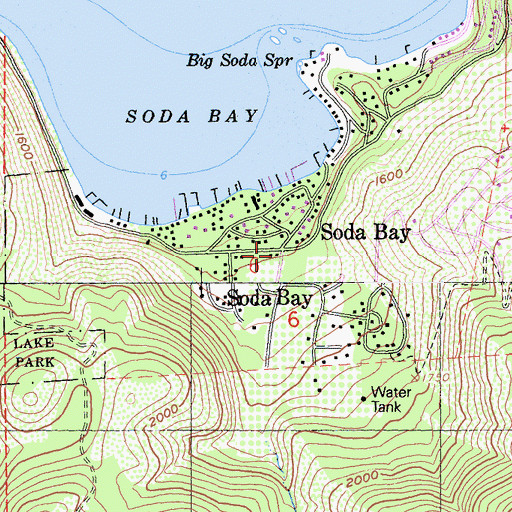 Topographic Map of Soda Bay, CA