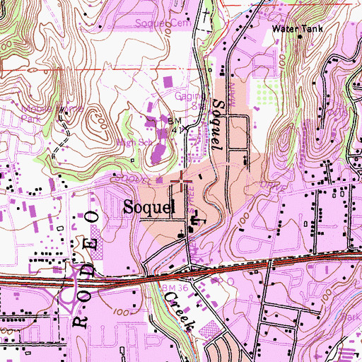 Topographic Map of Soquel, CA