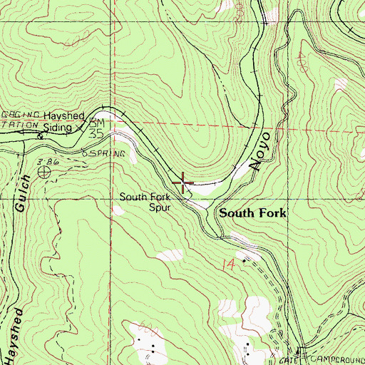 Topographic Map of South Fork, CA