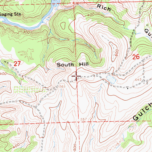 Topographic Map of South Hill, CA