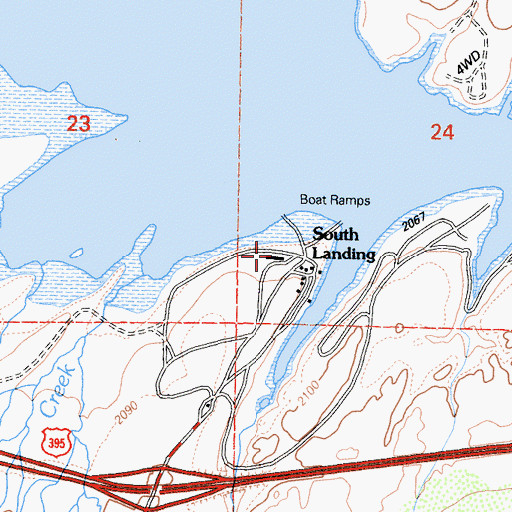Topographic Map of South Landing, CA