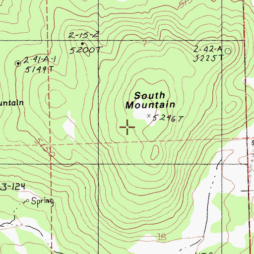 Topographic Map of South Mountain, CA