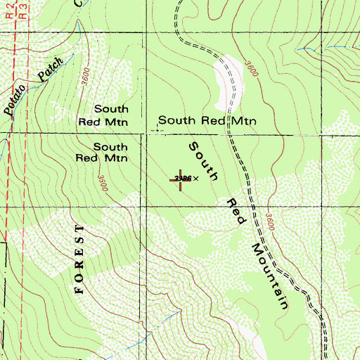 Topographic Map of South Red Mountain, CA