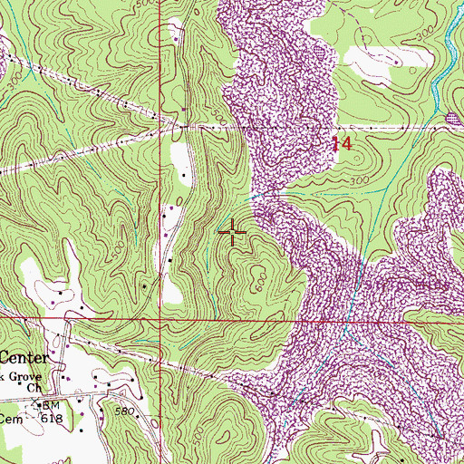 Topographic Map of Quinton-Wegra Division, AL