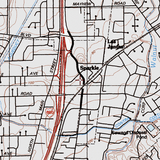 Topographic Map of Sparkle, CA