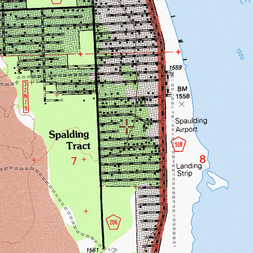 Topographic Map of Spalding Tract, CA