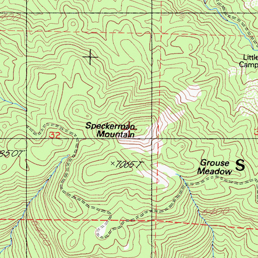 Topographic Map of Speckerman Mountain, CA