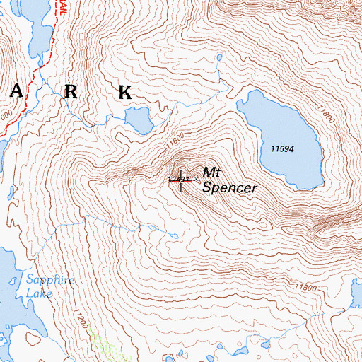 Topographic Map of Mount Spencer, CA