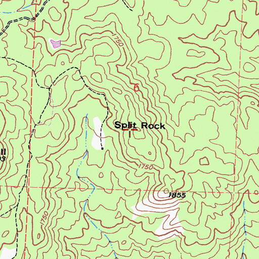 Topographic Map of Split Rock, CA