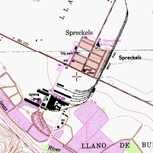 Topographic Map of Spreckels, CA