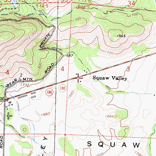 Topographic Map of Squaw Valley, CA