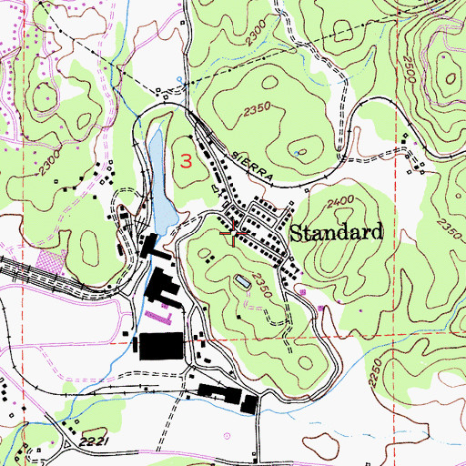 Topographic Map of Standard, CA