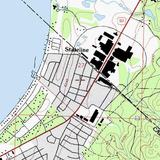 Topographic Map of Stateline, CA