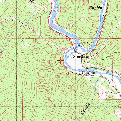 Topographic Map of Steelhead, CA