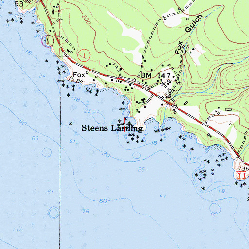 Topographic Map of Steens Landing, CA
