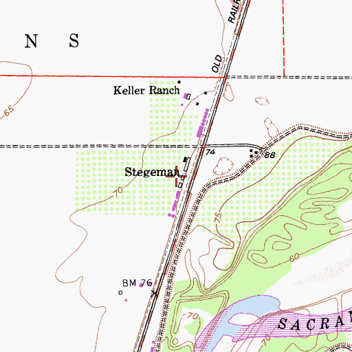 Topographic Map of Stegeman, CA