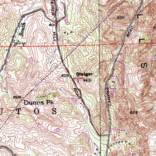 Topographic Map of Steiger Hill, CA