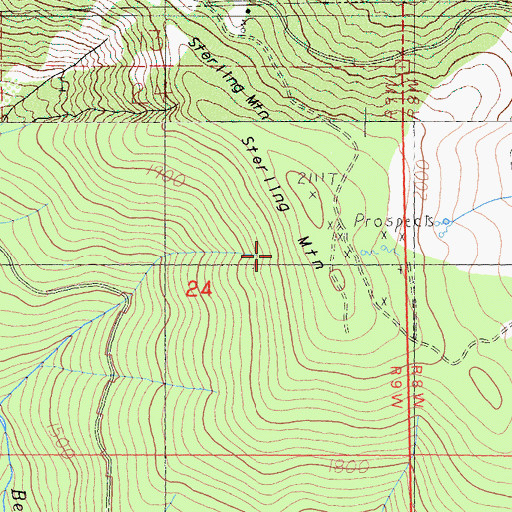 Topographic Map of Sterling Mountain, CA