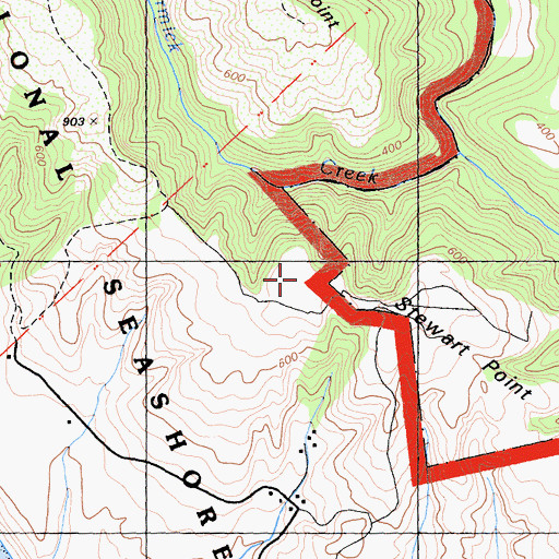 Topographic Map of Stewart Point, CA