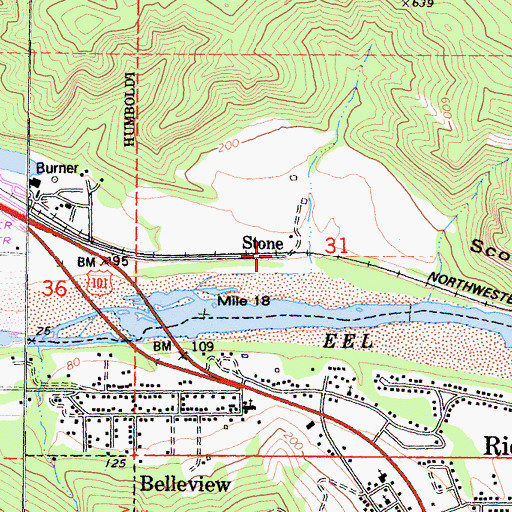 Topographic Map of Stone, CA