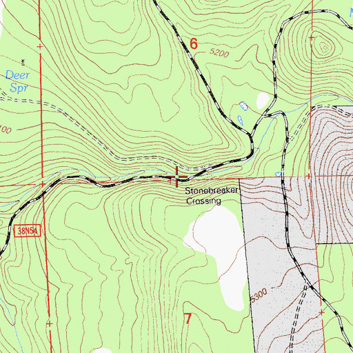 Topographic Map of Stonebreaker Crossing, CA