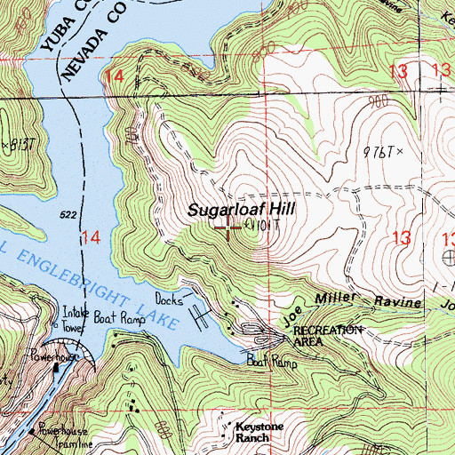 Topographic Map of Sugarloaf Hill, CA