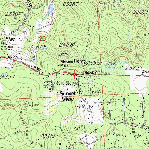Topographic Map of Sunset View, CA