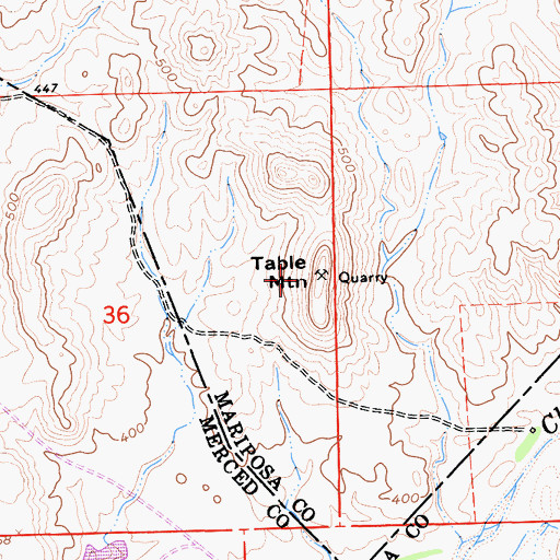 Topographic Map of Table Mountain, CA