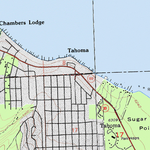 Topographic Map of Tahoma, CA