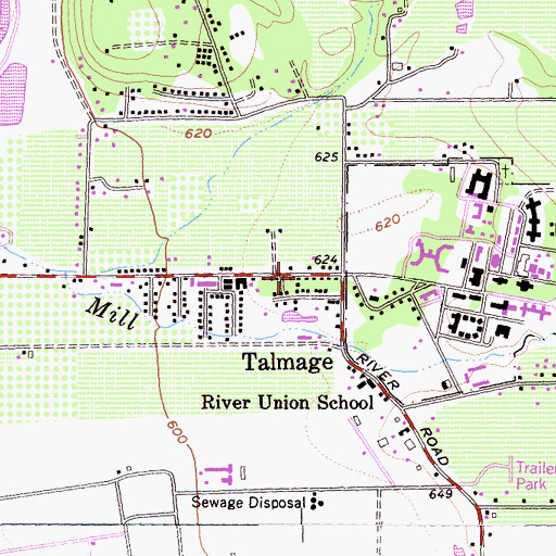 Topographic Map of Talmage, CA
