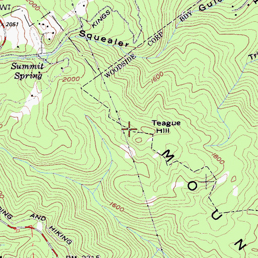 Topographic Map of Teague Hill, CA