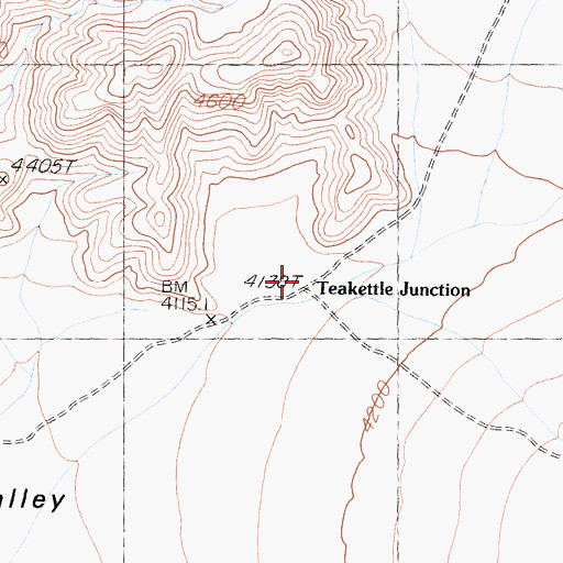 Topographic Map of Teakettle Junction, CA
