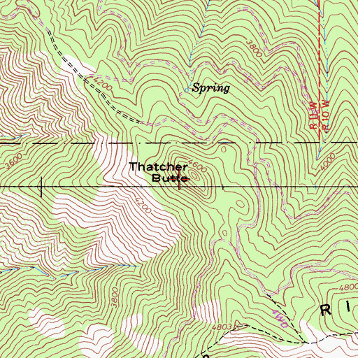 Topographic Map of Thatcher Butte, CA