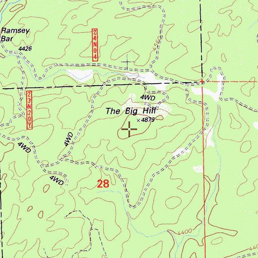 Topographic Map of The Big Hill, CA