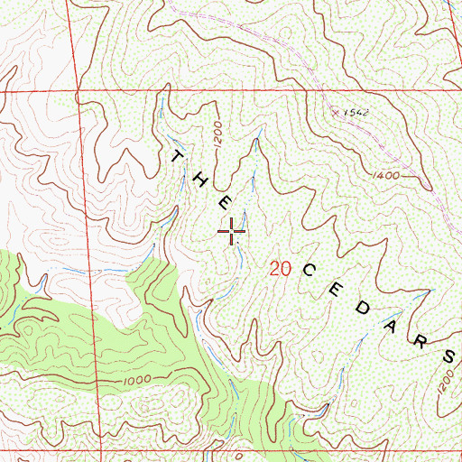 Topographic Map of The Cedars, CA