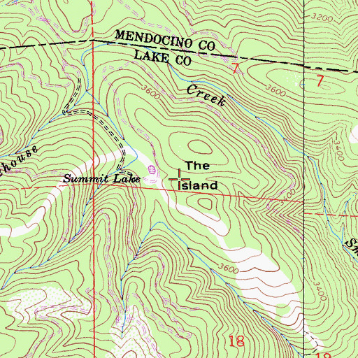 Topographic Map of The Island, CA