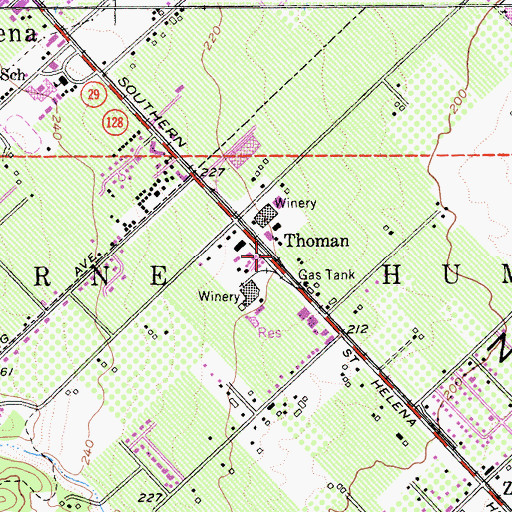 Topographic Map of Thoman, CA