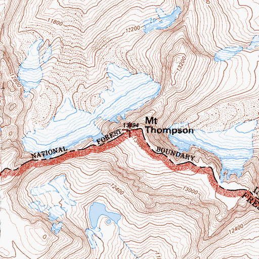 Topographic Map of Mount Thompson, CA