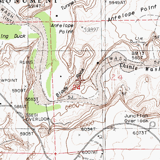 Topographic Map of Blade Rock, AZ