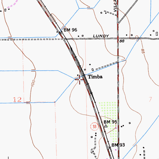 Topographic Map of Timba, CA
