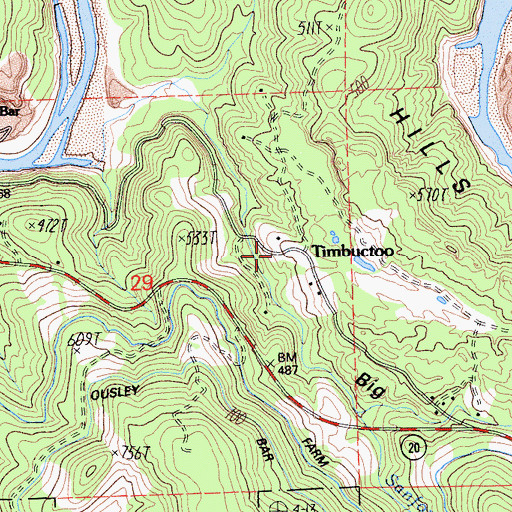 Topographic Map of Timbuctoo, CA