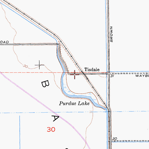 Topographic Map of Tisdale, CA