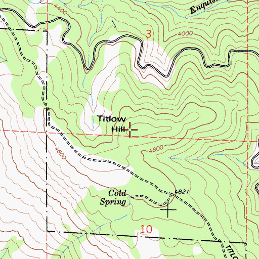Topographic Map of Titlow Hill, CA